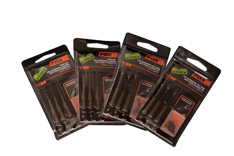 EDGES Brown Submerge 30lb heli rigs kit x 3 inc kwik change kit
