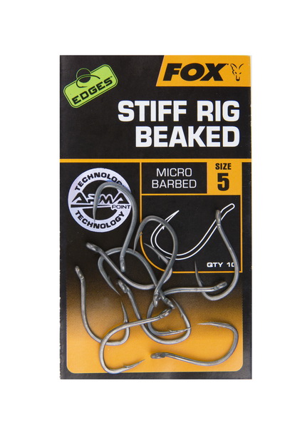 FOX STIFF RIG BEAKED Size 8B BARBLESS