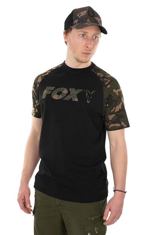 Fox Raglan T-Shirt Black/Camo XL