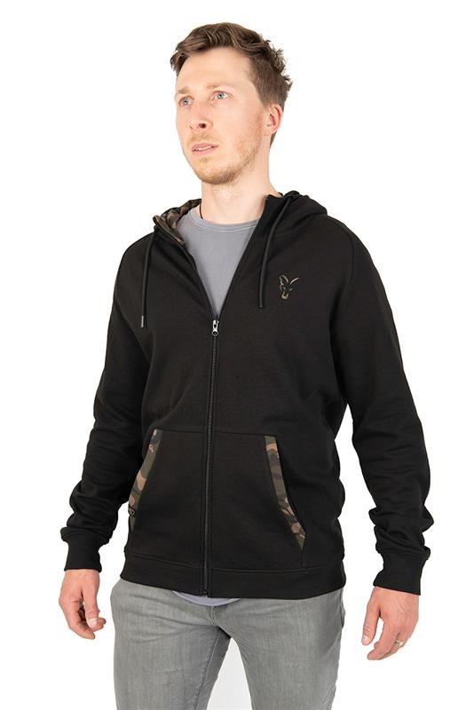 Fox LW Black/Camo Print Zip Hoody LARGE