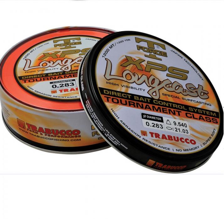 Trabucco Vlasec T-Force XPS LongCast Fluo Oranžová 1200 m 0,355 mm, 15,79 kg